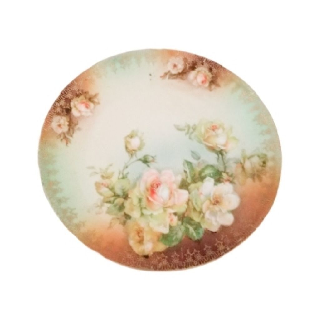 Vintage 8 in plate from Austria floral pattern